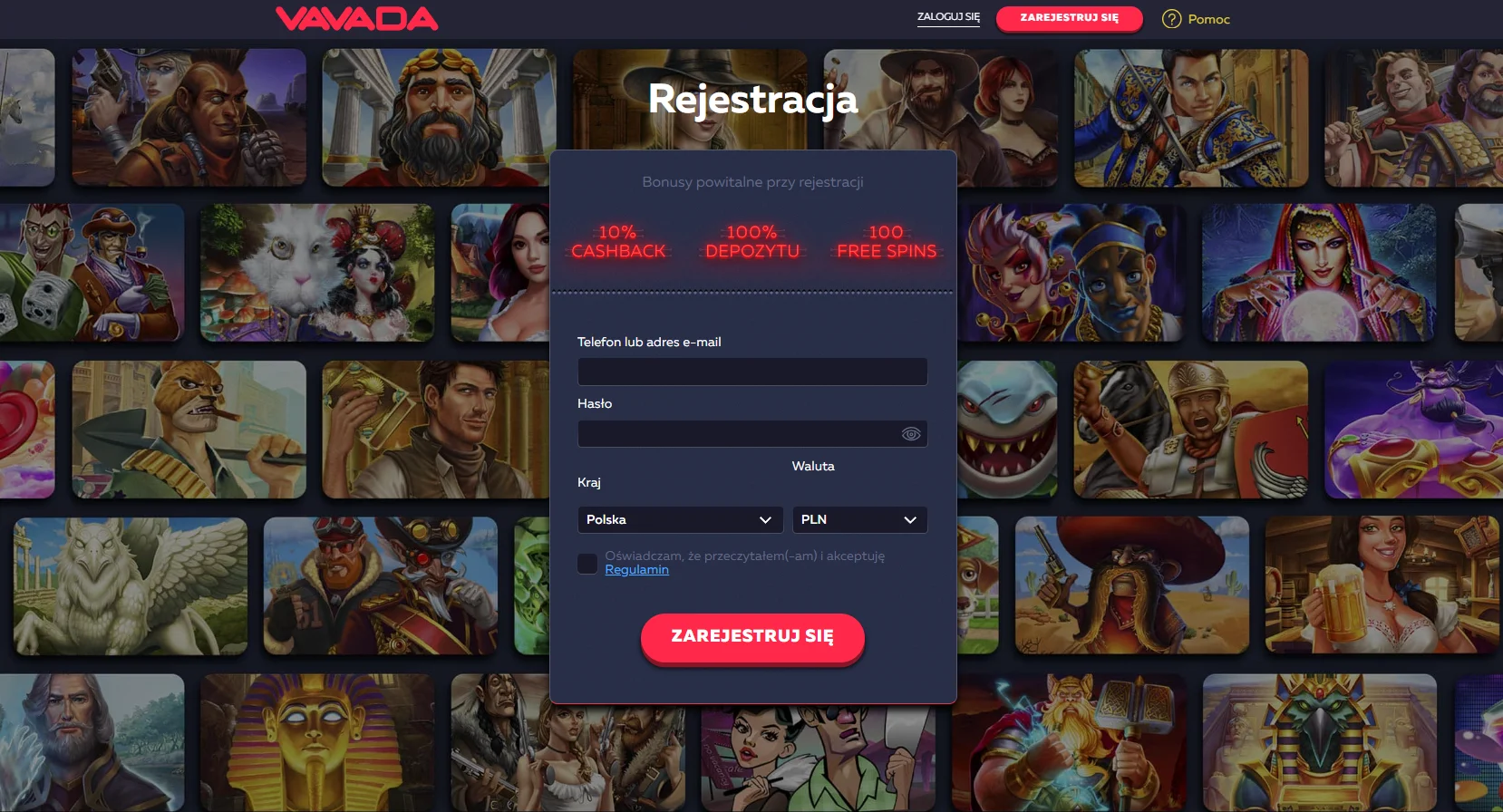 Rejestracja i logowanie w Vavada aplikacja